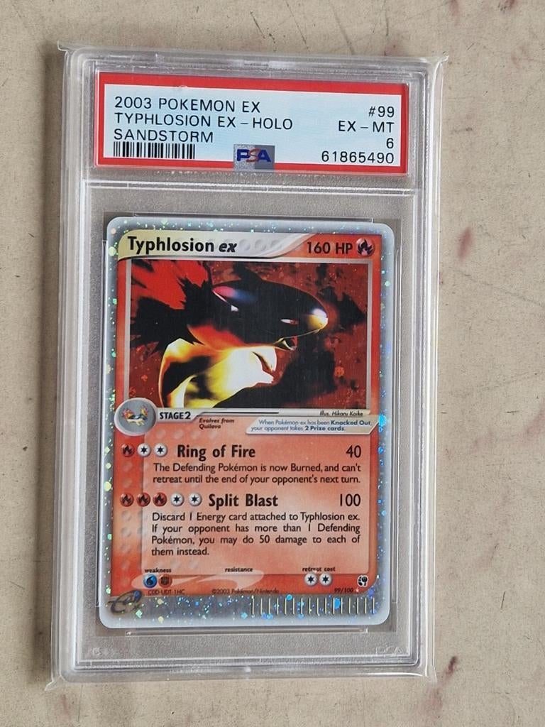 Typhlosion ex #99 Sandstorm PSA 6 Pokemon Kaart, Ophalen of Verzenden, Gebruikt, Losse kaart, Foil