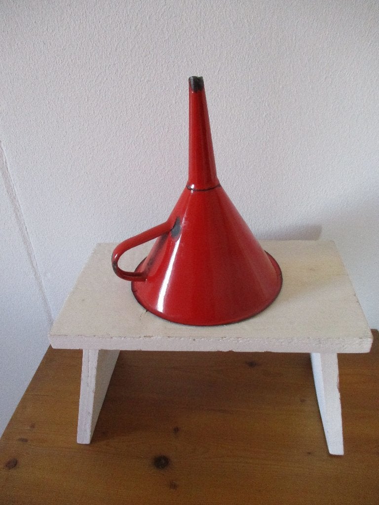emaille brocante rode trechter, Antiek en Kunst, Ophalen of Verzenden