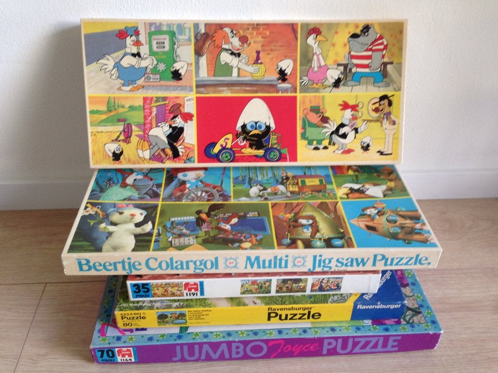 🧩5 Mooie VINTAGE KINDERPUZZELS  vanaf 35 Stukjes., Ophalen of Verzenden, Meer dan 50 stukjes, Gebruikt, 6 jaar of ouder
