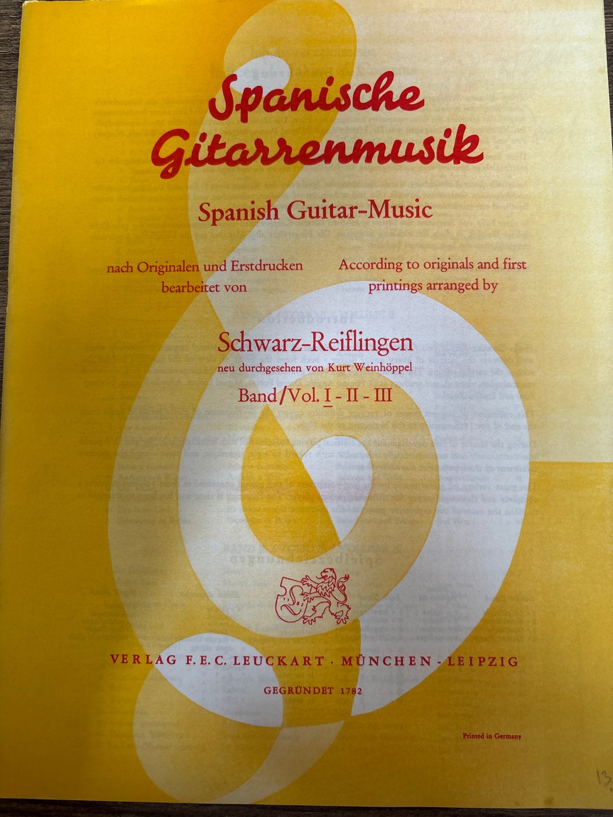 Spaanse Gitaarmuziek - Schwarz-Reiflingen (Deel I-III), Klassiek, Ophalen of Verzenden, Thema, Gitaar