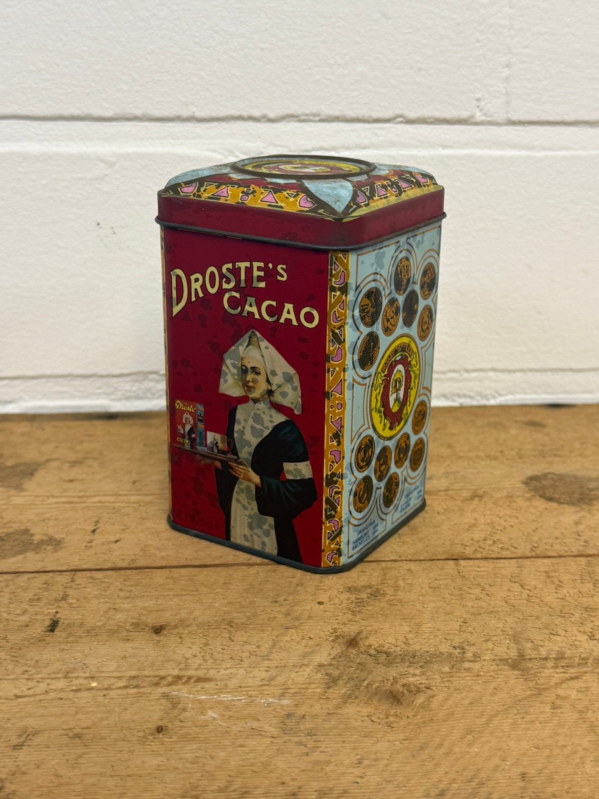 Oud droste cacao chcolade blik blikje reclame winkelblik, Ophalen of Verzenden, Zo goed als nieuw, Overige, Droste