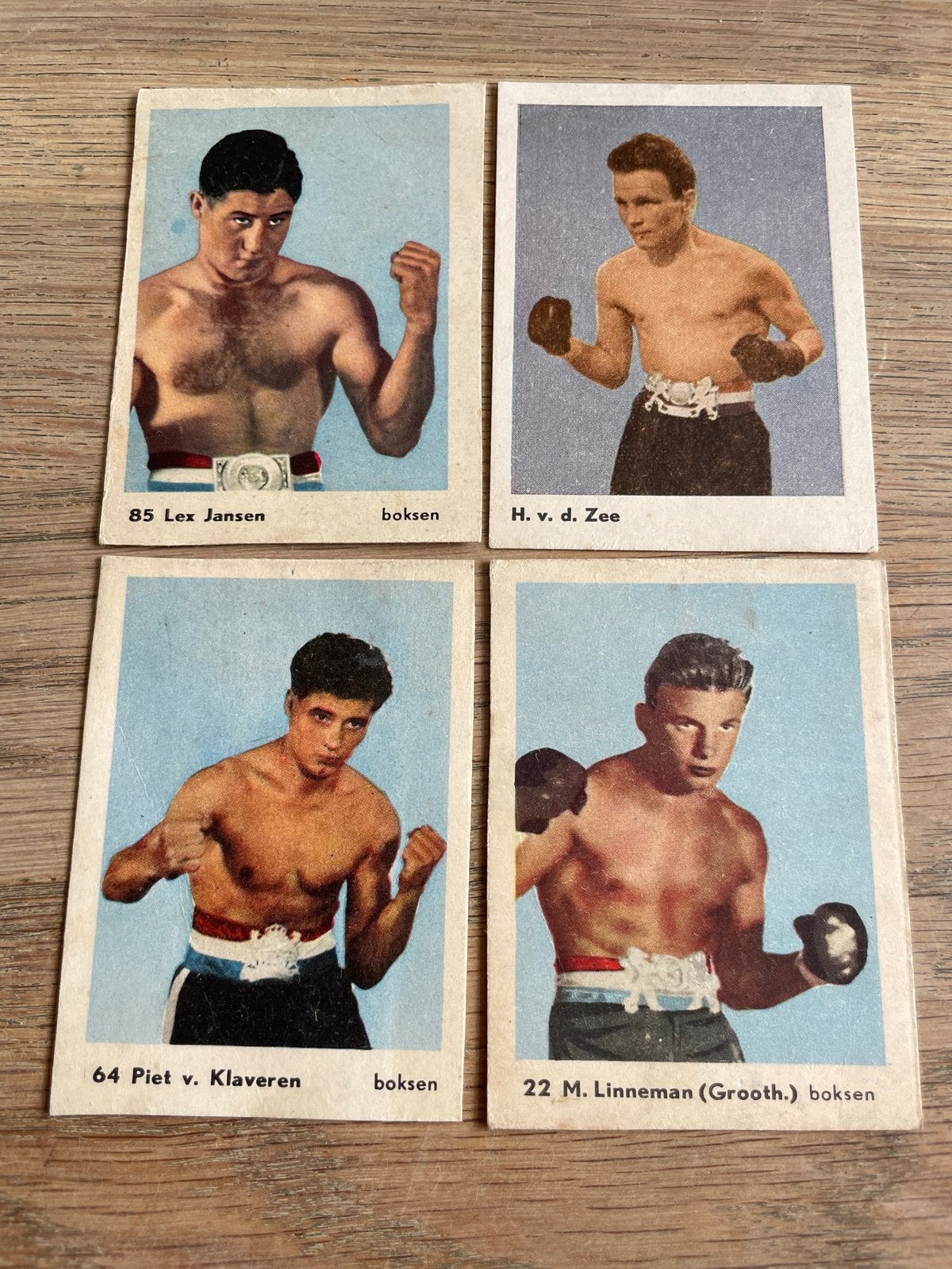 Vintage bokser plaatjes - Olympische Spelen 1952, Ophalen of Verzenden, Gebruikt, Meerdere plaatjes