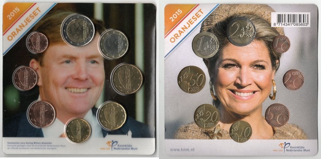 Oranjeset 2015 Koning Willem-Alexander en Koningin Máxima, Verzenden, Koningin Beatrix, Euro's, Setje