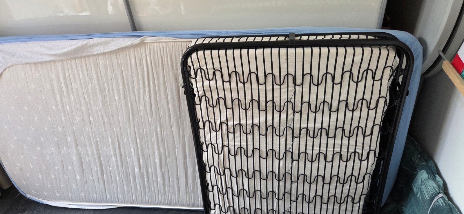 Eenpersoons matras met stretcher, Ophalen, Gebruikt, 90 cm, Eenpersoons