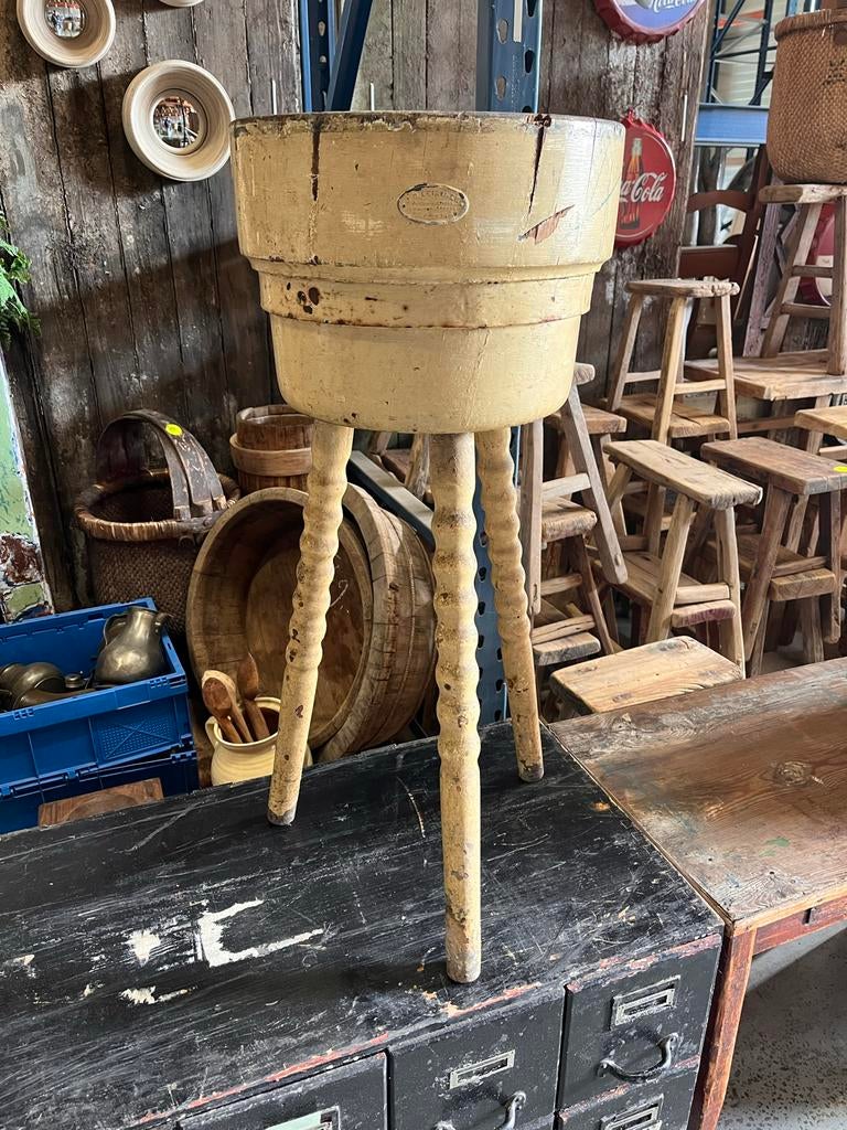Oude houten hakblok slagersblok keukenblok antiek, Ophalen
