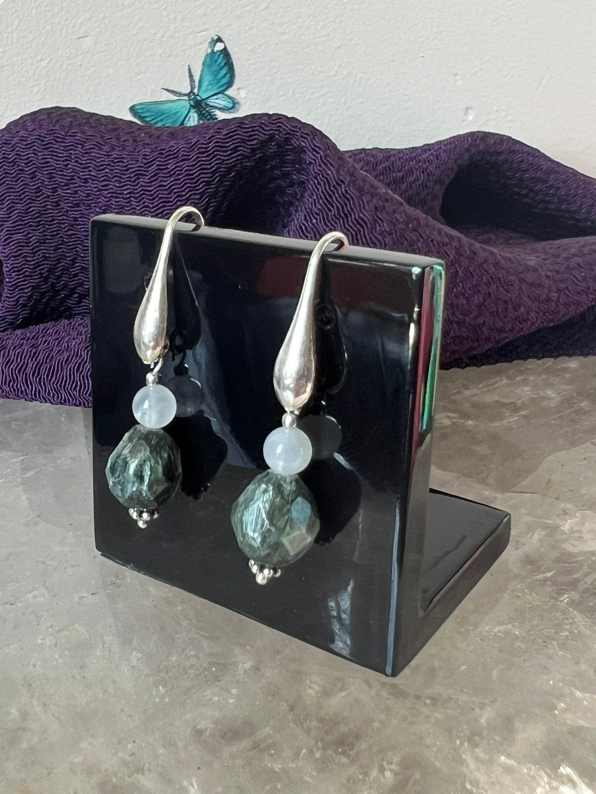 Serafiniet geluk beschermt hoge trilling harmonie, Sieraden, Tassen en Uiterlijk, Oorbellen, Nieuw, Ophalen of Verzenden, Met edelsteen