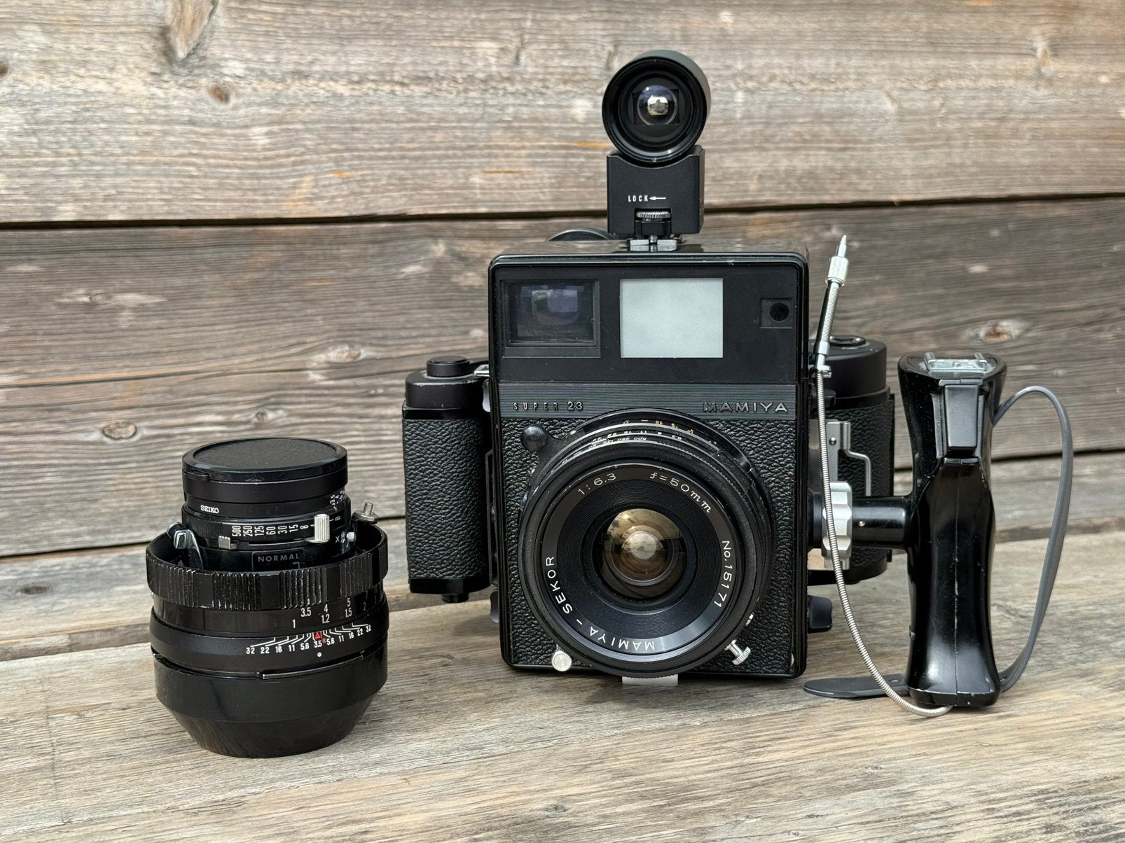Mamiya Super 23 6x7 + 100mm 3.5 & 50mm 6.3 + Finder, Ophalen of Verzenden, Gebruikt, Spiegelreflex, Overige Merken