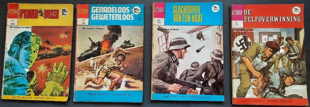 stripboeken 5x Victoria oorlogsstrips 1970-1977, Meerdere stripboeken, Ophalen of Verzenden, Gelezen