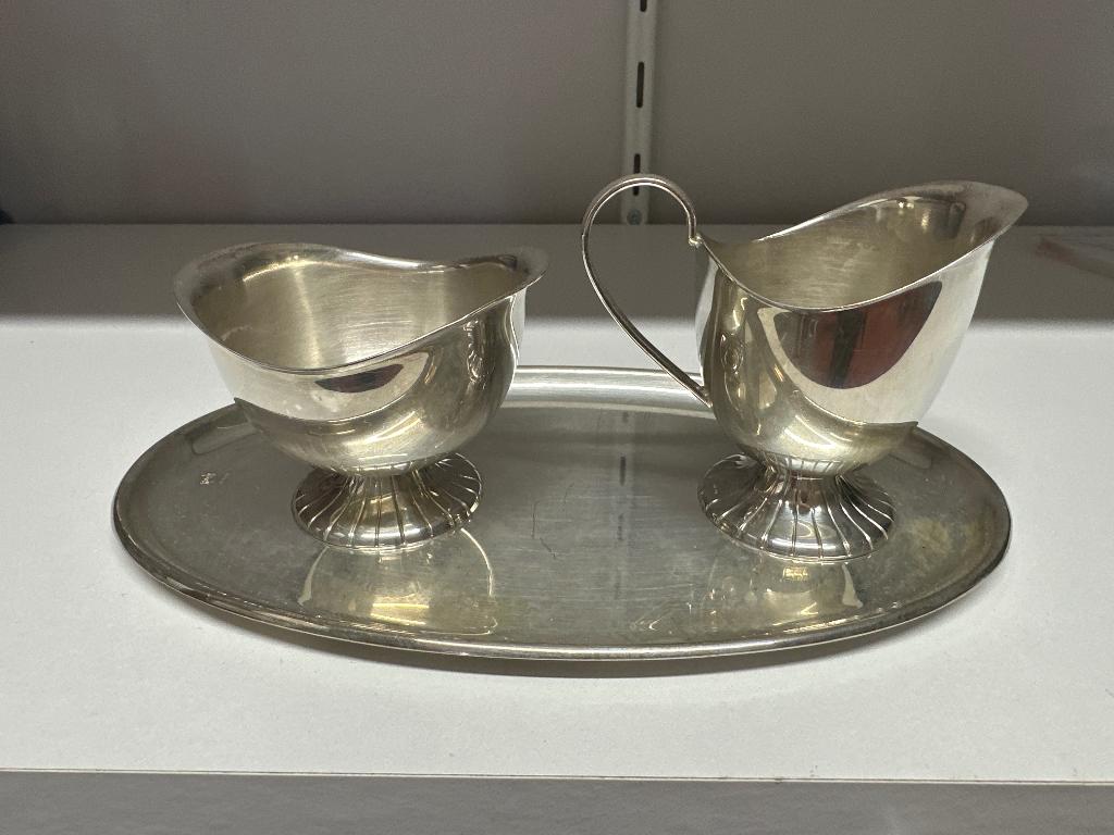 vintage Douwe Egberts roomstel Verzilverd WD-028, Antiek en Kunst, Antiek | Goud en Zilver, Zilver, Ophalen