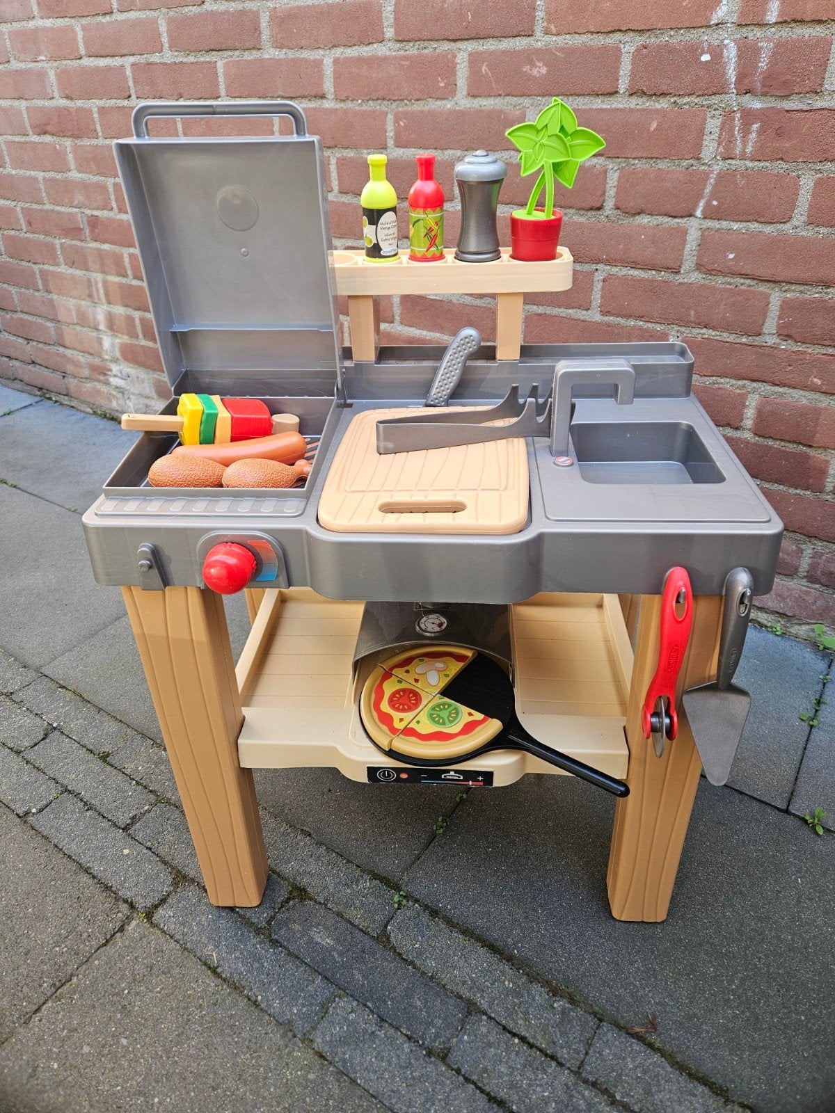 Ecoiffier Zomer Keuken met Barbecue en Pizzaoven
