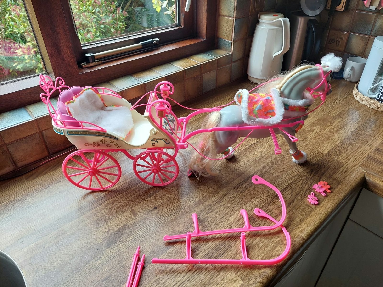 Vintage Barbie Koets & Slee Set - Compleet & 40 Jaar Oud, Ophalen of Verzenden, Gebruikt, Meisje