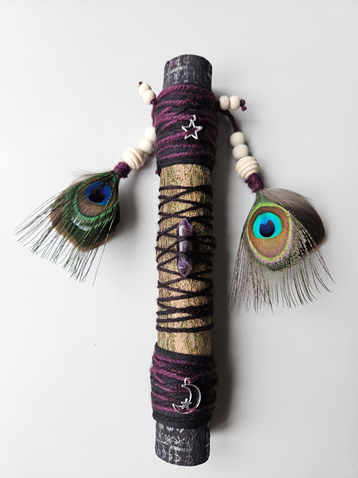 talking stick amethist Smudge reiki sjamanisme, Ophalen of Verzenden