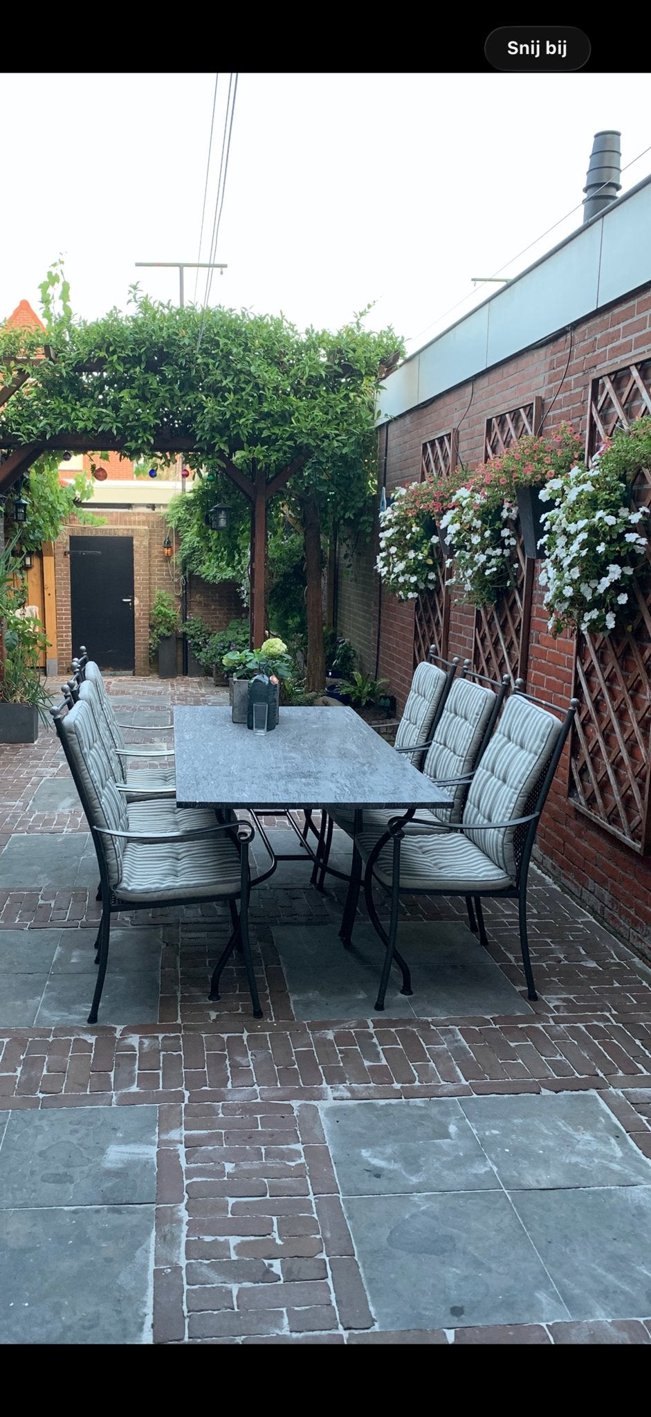 Royal Garden Tuinset met granieten tafel en 6 stoelen, Tuin en Terras, Ophalen, Overige materialen, Gebruikt, Eettafel
