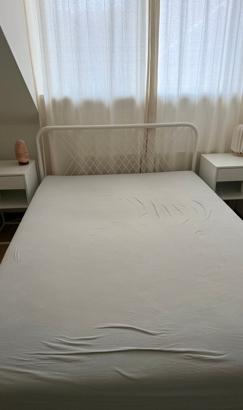 Nesttun Ikea bed 140*200 incl. matras en lattenbodem, Ophalen, Wit, Tweepersoons, 140 cm