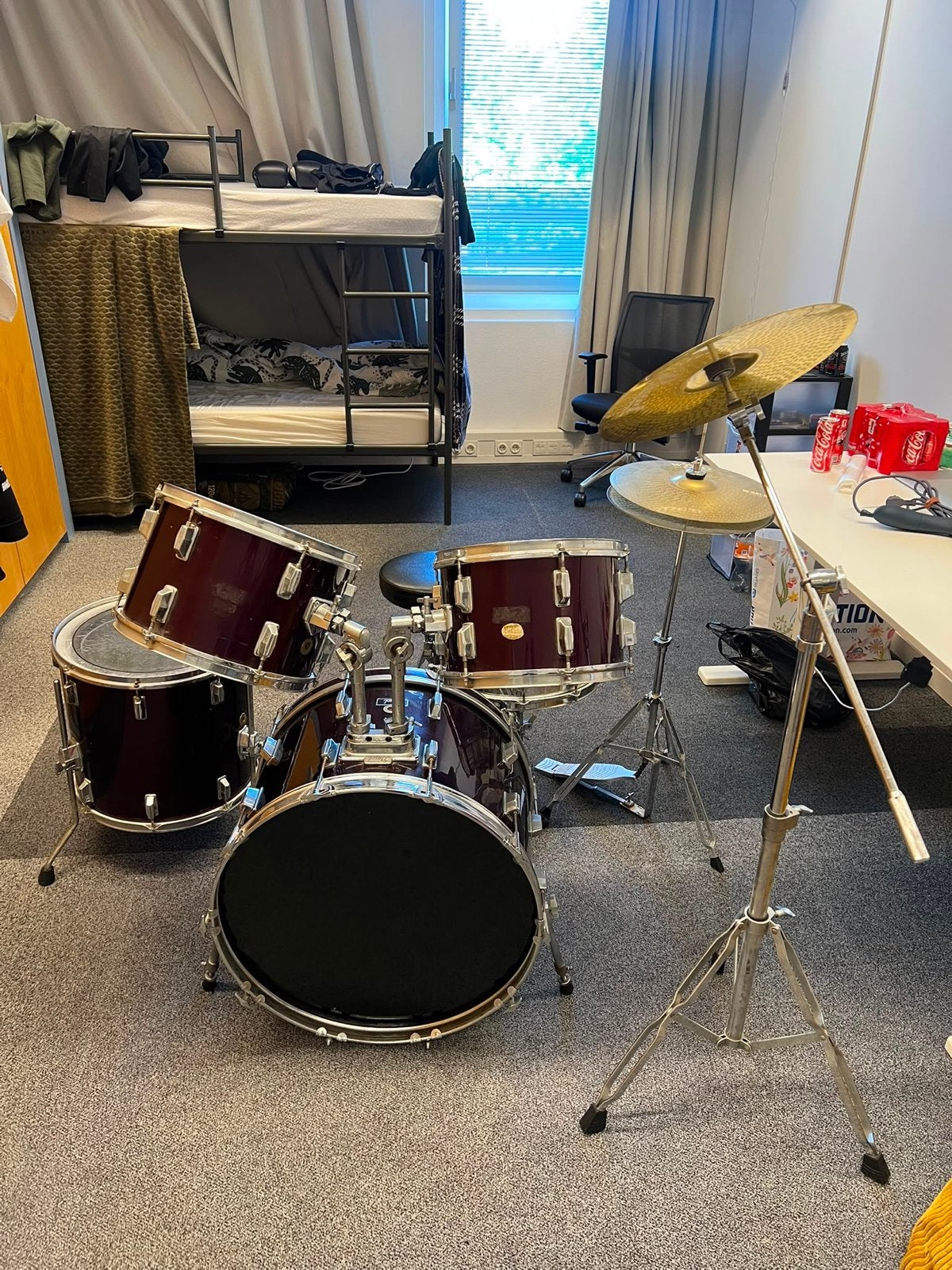 Pearl drumstel met bekkens - Ideaal voor beginners, Ophalen of Verzenden, Gebruikt, Pearl