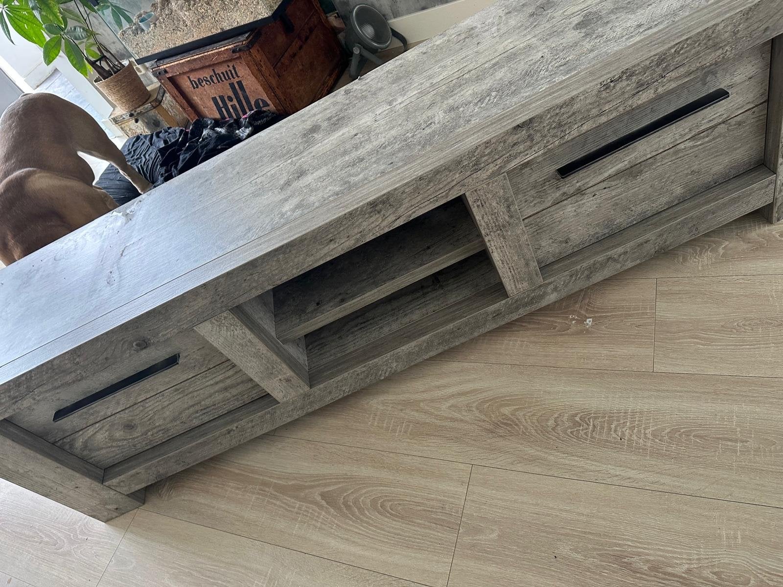 Complete Woonkamerset: TV-meubel, Salontafel, Eettafel, Ophalen, Gebruikt, 150 tot 200 cm, Minder dan 100 cm