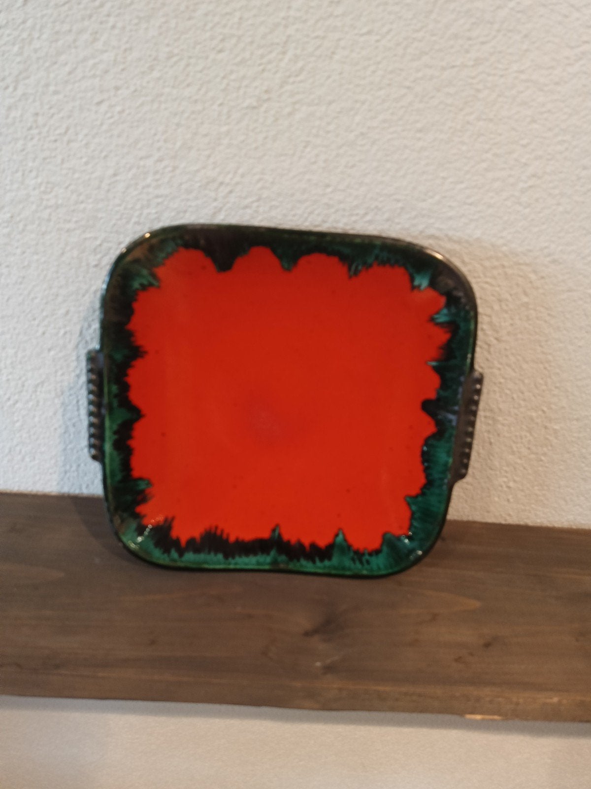 Vintage West Germany Keramiek Schaal Rood/Groen, Antiek en Kunst, Antiek | Schalen, Ophalen