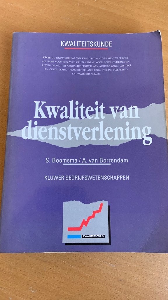 S. Boomsma - A. Van Borrendam- Kwaliteit van dienstverlening, Ophalen of Verzenden, Beta, Zo goed als nieuw, HBO