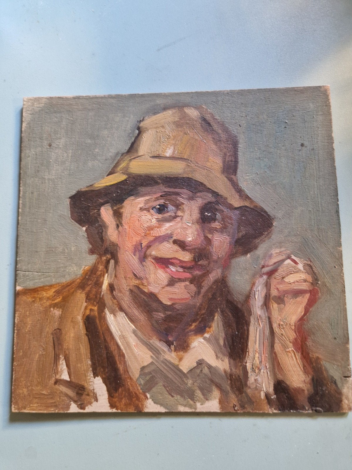 Paneeltje, Schilderij. Henk van Leeuwen vo, Antiek en Kunst, Ophalen of Verzenden