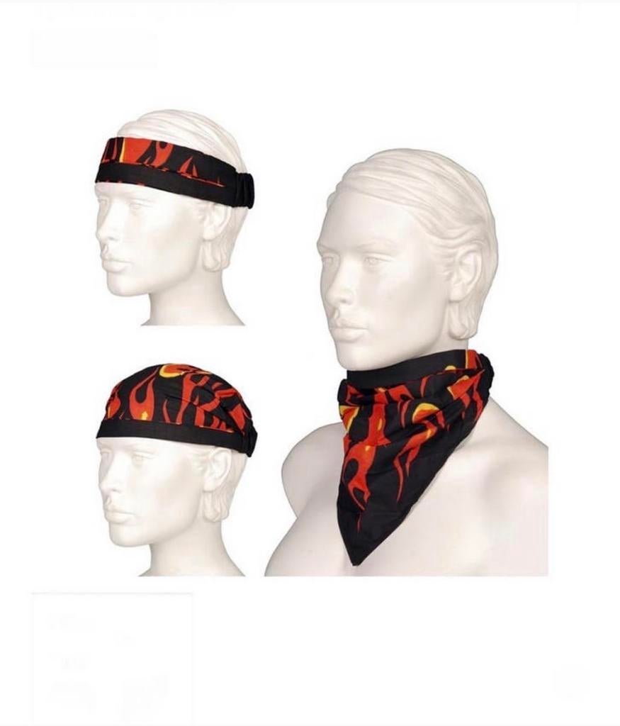 Fostex 3-in-1 Bandana met Vlam Design - Katoen, man, biker, Ophalen of Verzenden, Nieuw, Sjaal