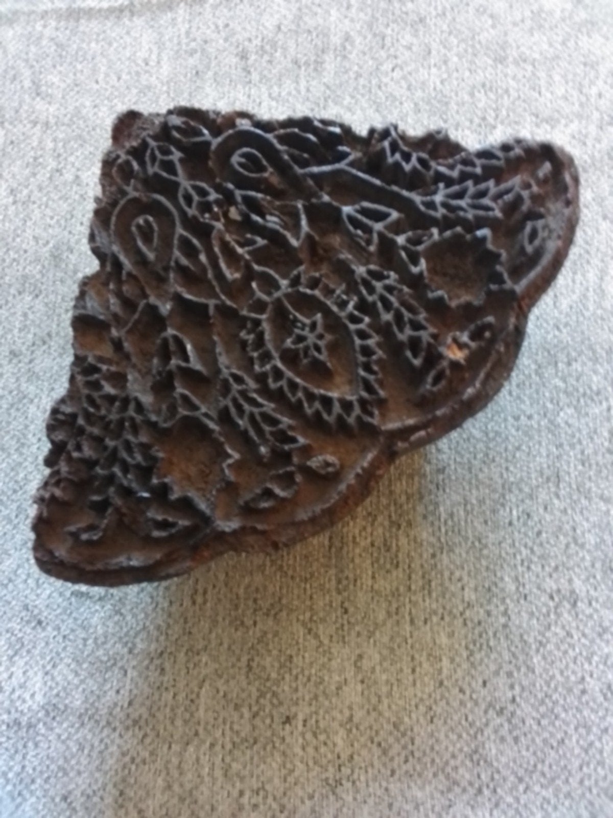 Vintage Batik Stempel - Handgemaakt Houten Blok, Ophalen of Verzenden