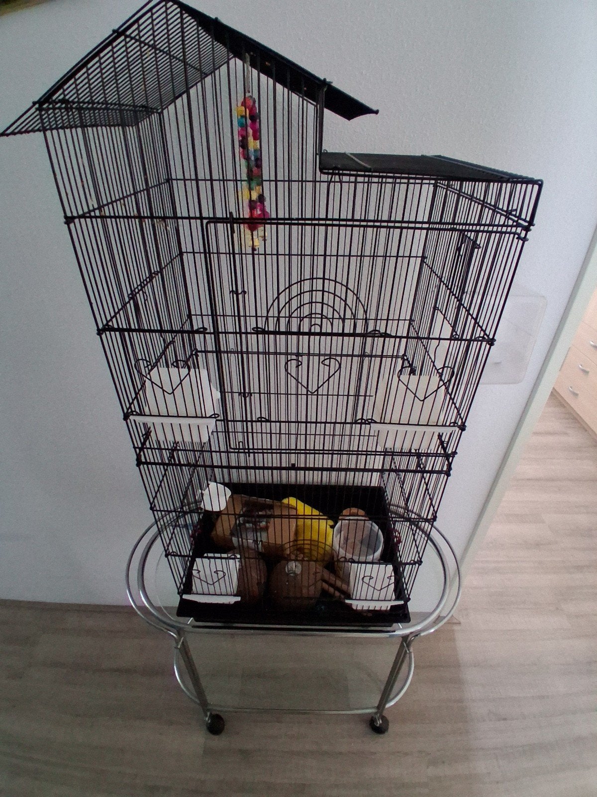 Vogelkooi - parkieten etc., Dieren en Toebehoren, Ophalen, Zo goed als nieuw, Metaal, Vogelkooi
