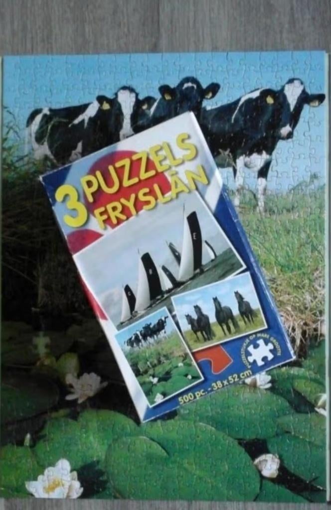 3 puzzels Fryslân, Ophalen, Meer dan 1500 stukjes, Zo goed als nieuw, Legpuzzel