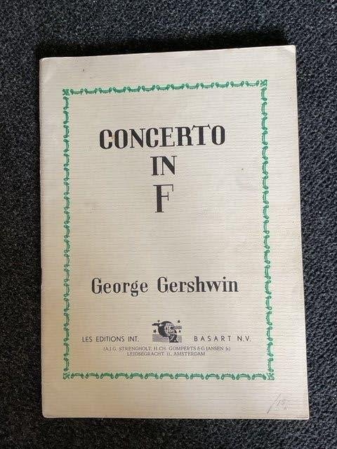 Concerto in F solo voor piano van George Gershwin, Ophalen of Verzenden, Zo goed als nieuw, Artiest, George Gershwin