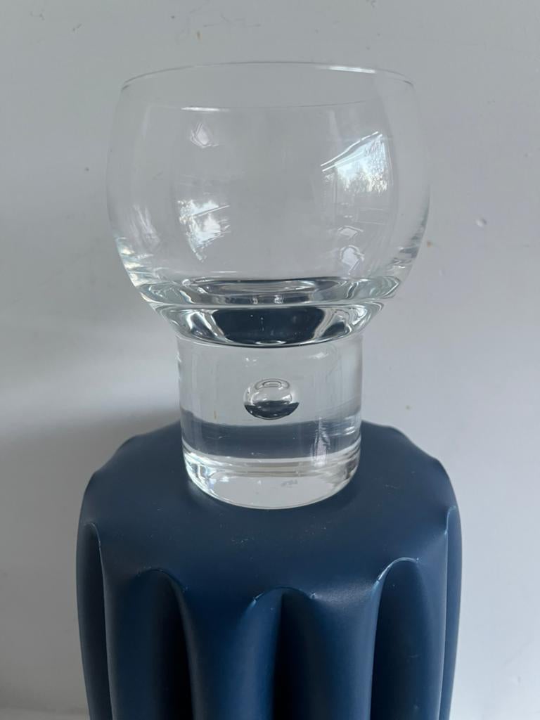 DEENSE DESIGN GLAZEN. —. MET INGESLOTEN BUBBLE IN DE VOET., Ophalen of Verzenden