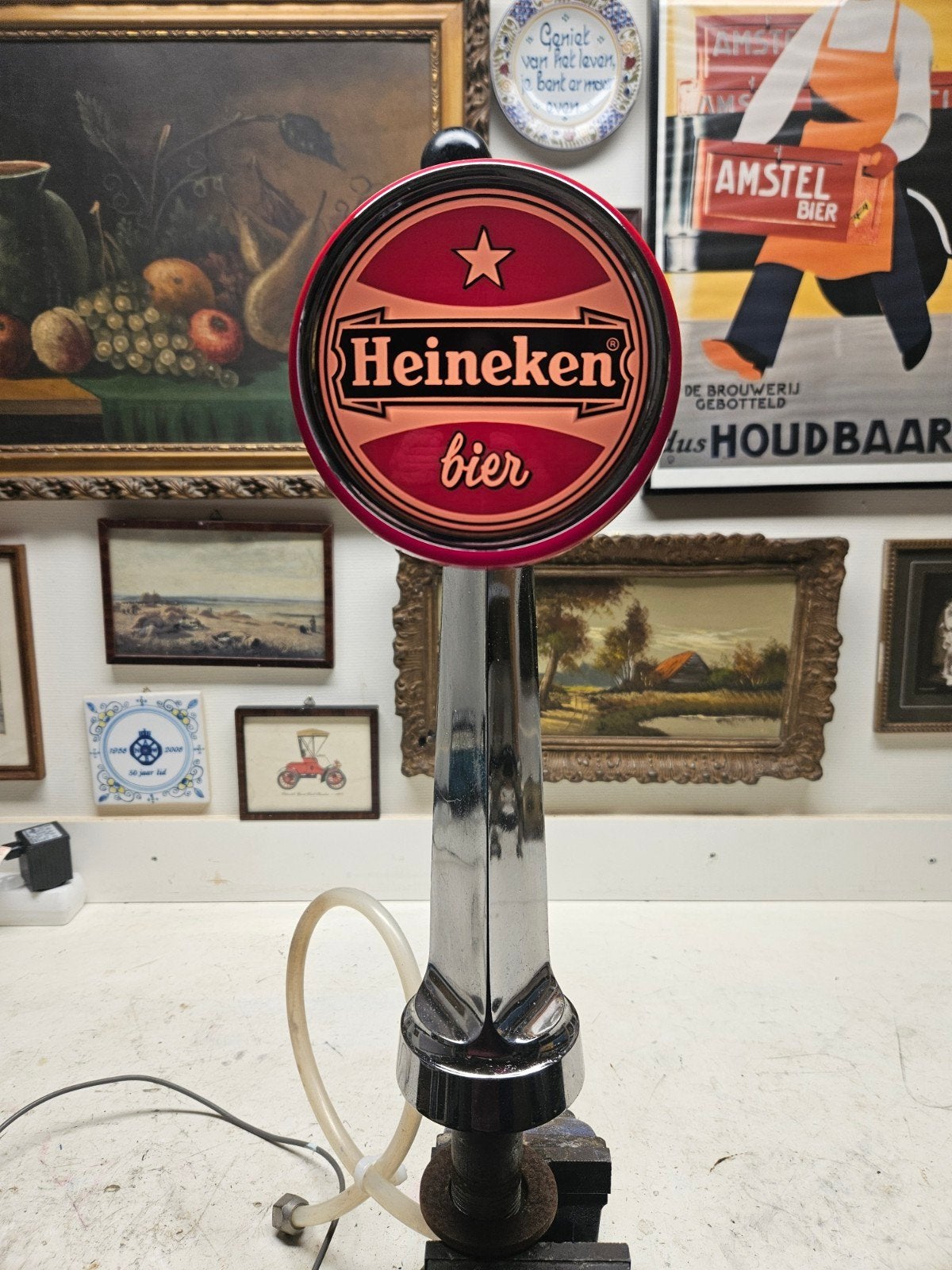 Heineken biertap met oude rode logo, Ophalen of Verzenden, Gebruikt, Overige merken