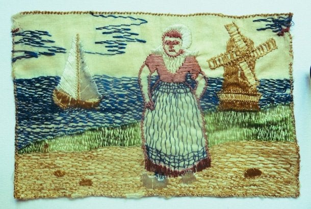 Uniek Turmac zijdje  - zijden applicatie 1930, Ophalen of Verzenden, Zo goed als nieuw, Overige typen