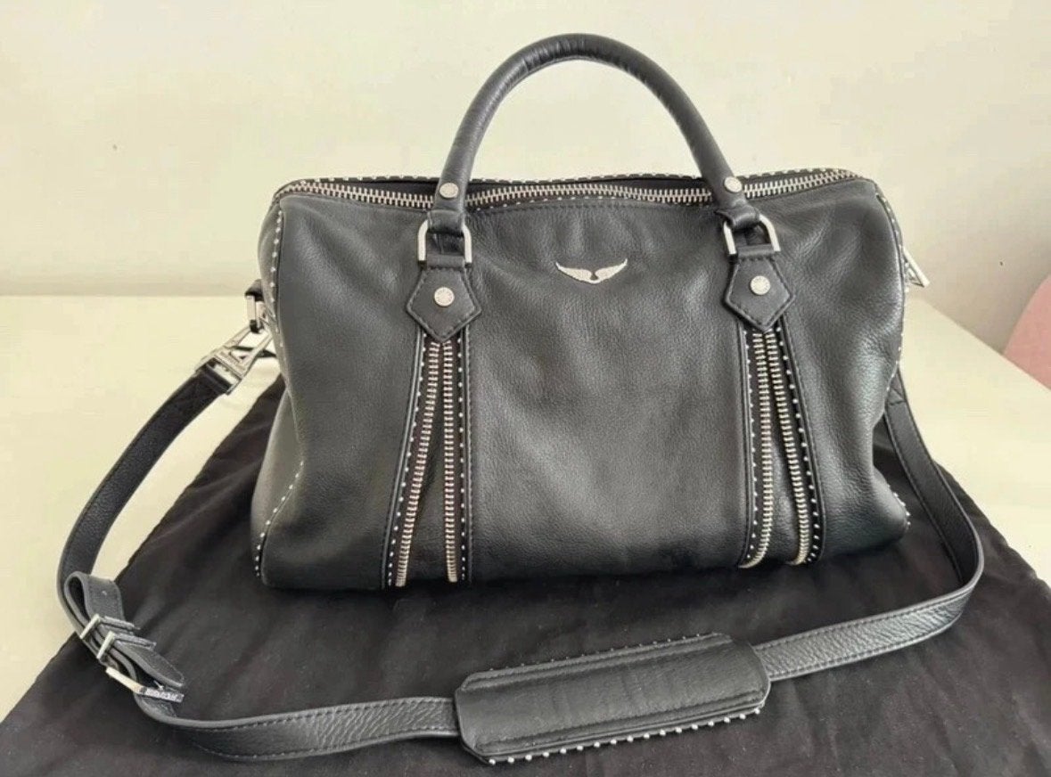 Zadig&Voltaire Sunny Bag Medium - Zwart Leer, Verzenden, Zo goed als nieuw, Zwart, Handtas