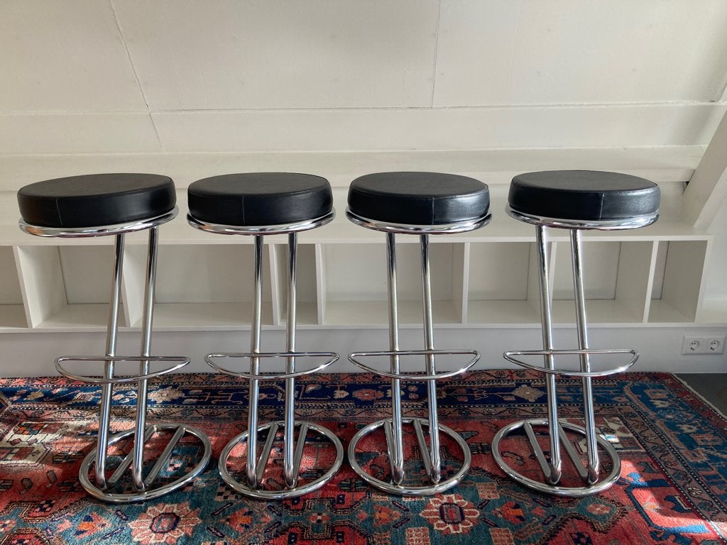Vintage barkrukken art deco, Huis en Inrichting, Barkrukken, Ophalen, Gebruikt, Met voetsteun, 60 tot 90 cm