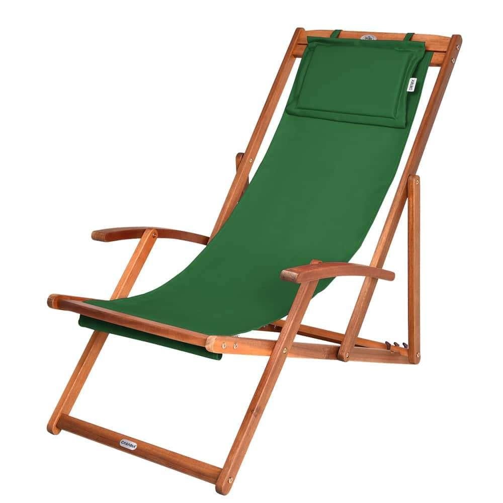 Strandstoel, ligstoel, groen, opvouwbaar, Ophalen of Verzenden, Nieuw, Hout, Inklapbaar