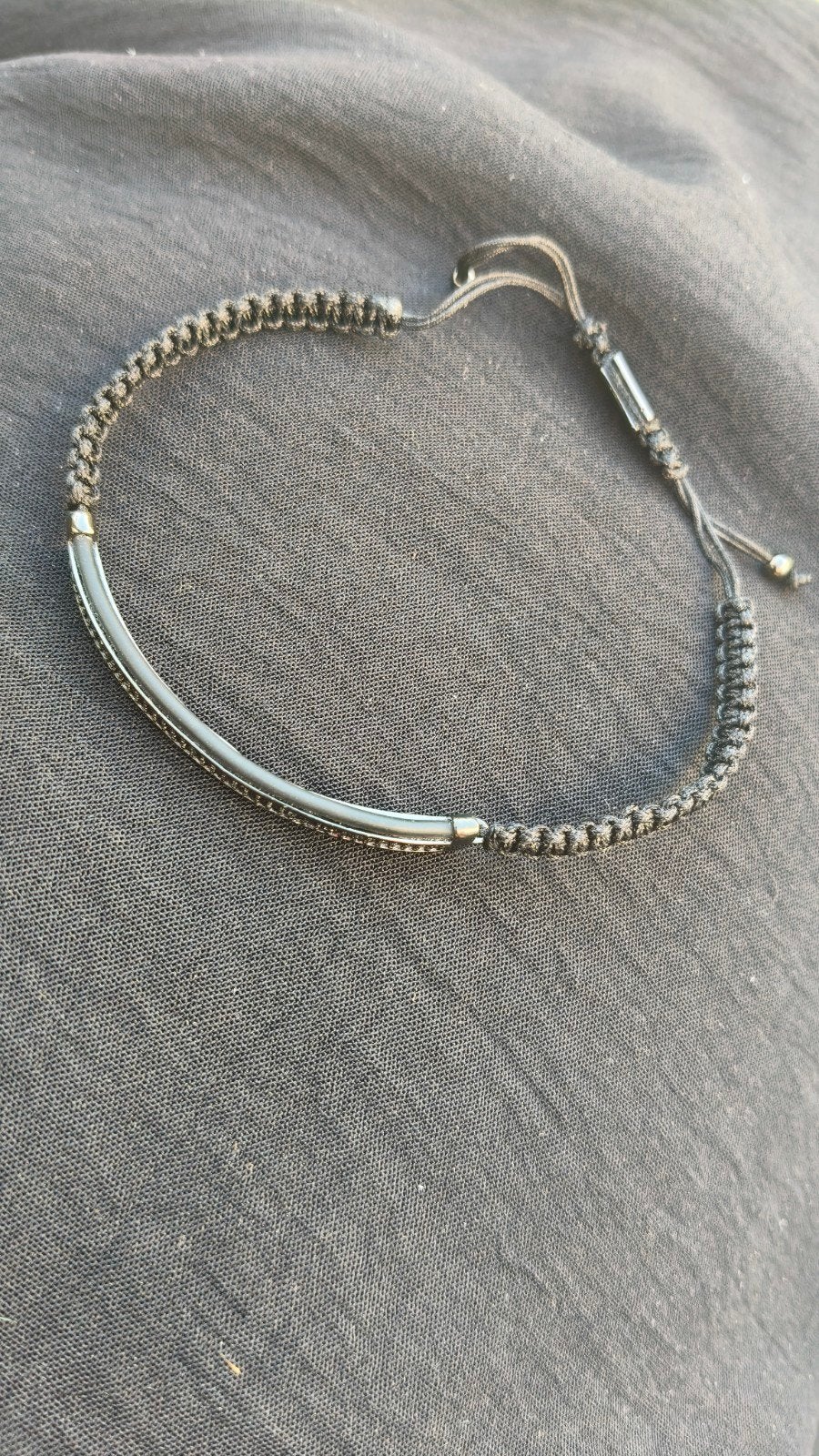 Georgio Armani armband, Ophalen, Nieuw, Zwart, Staal