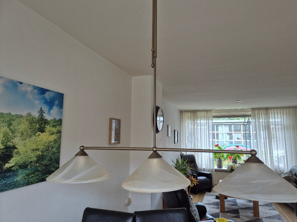 Hanglamp 4 lichts dimbaar, Ophalen, Gebruikt, Glas, 75 cm of meer