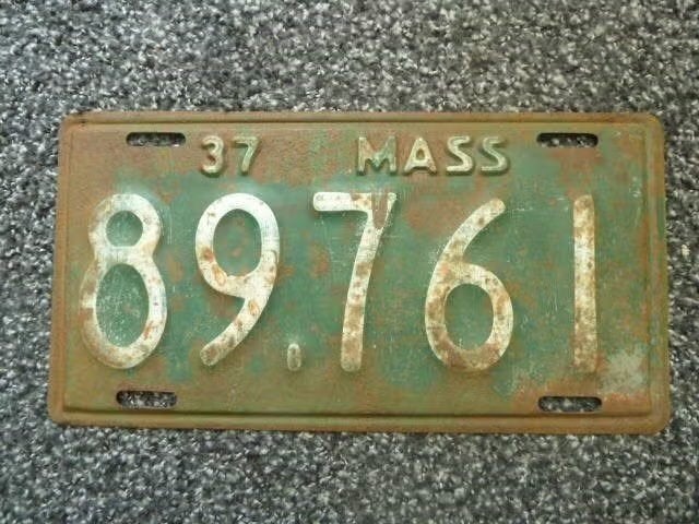 Kentekenplaat licenseplate Massachusetts 37 USA, Verzenden, Gebruikt, Auto's