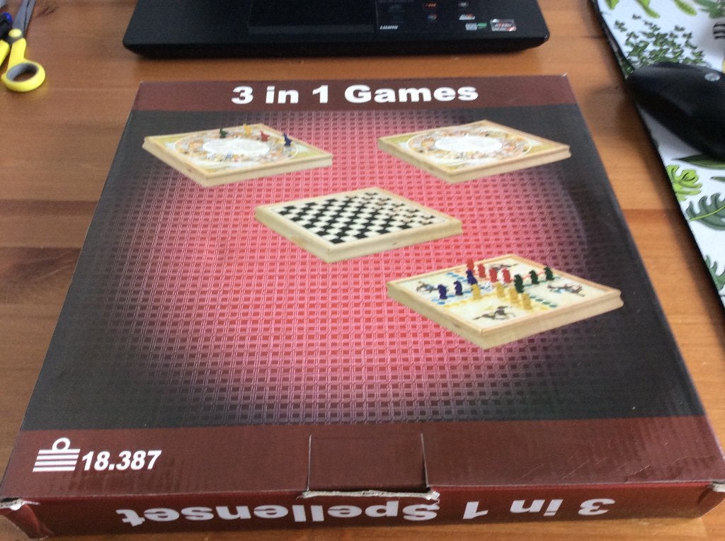 3 in 1 houten bordspel Nieuw, ingeseald, Een of twee spelers, Ophalen of Verzenden, Nieuw