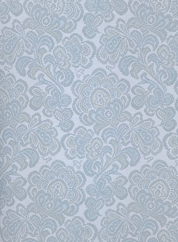 5641 vintage bloemenbehang blauw grijs  textiellook Swiet, Ophalen of Verzenden, Blauw