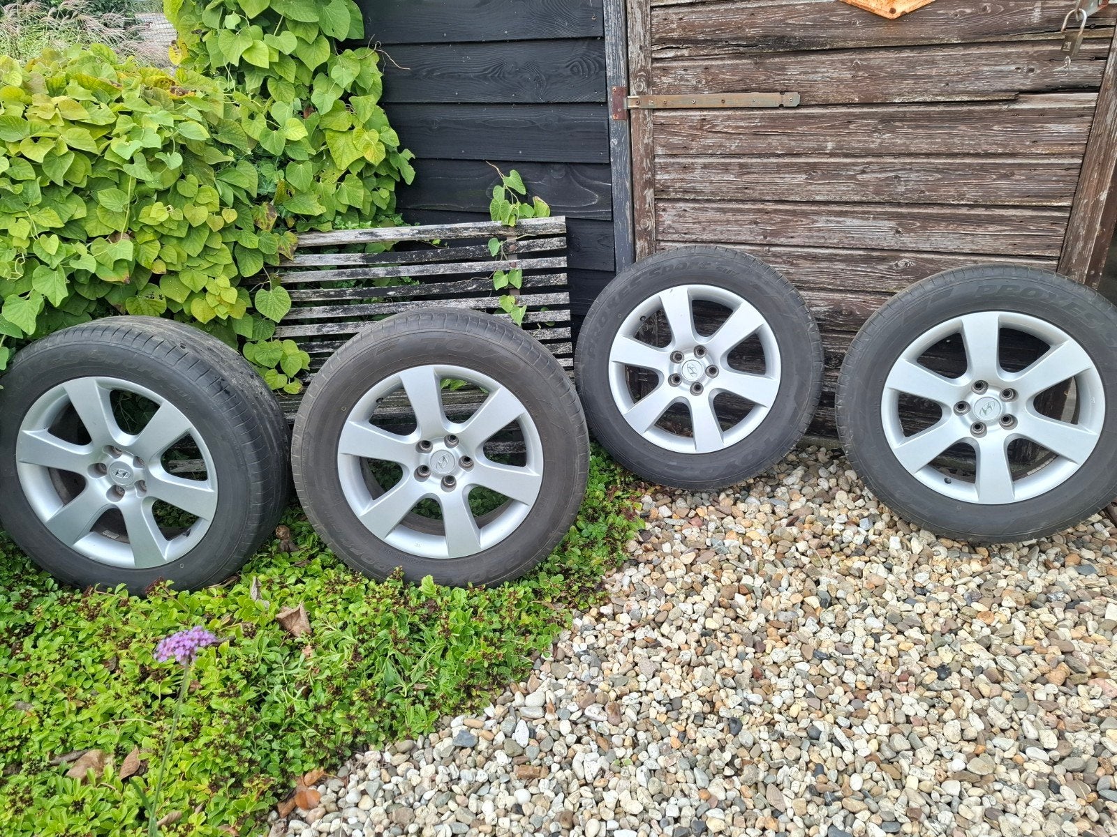 hyundai santa fe 18 inch  5x114, Ophalen, 18 inch, Gebruikt, Banden en Velgen