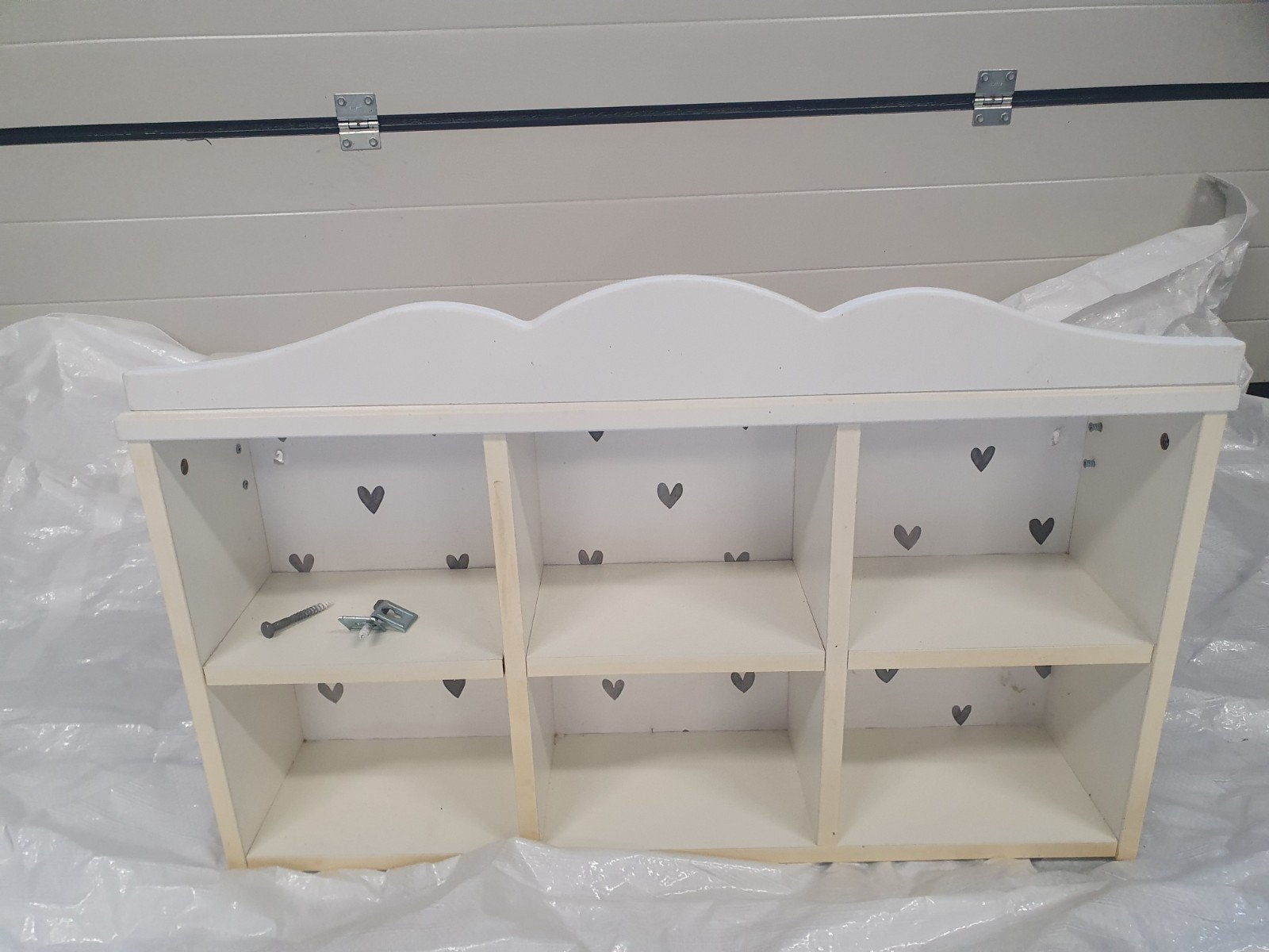 Houten wandrekje met hartjes en ophangaccessoires, Huis en Inrichting, Ophalen, 25 tot 50 cm, 50 tot 100 cm, Minder dan 100 cm