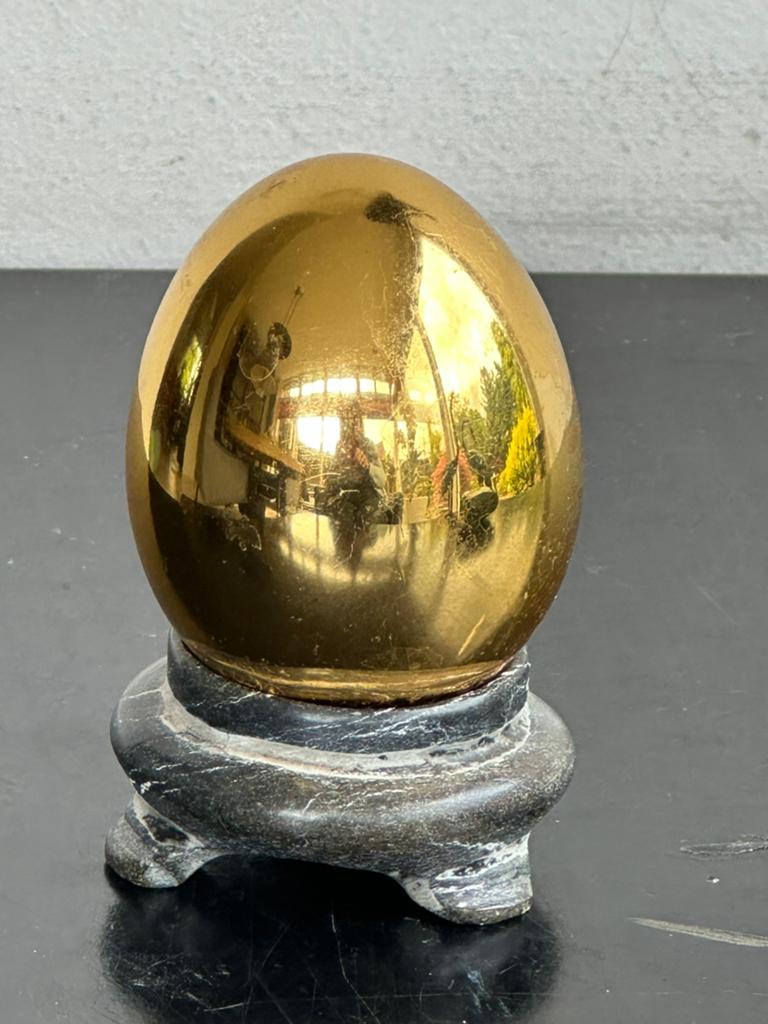 Aziatisch Risis gouden Ei (geluks ei ) in houder, Ophalen of Verzenden, Gebruikt