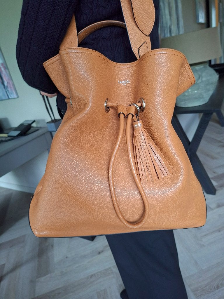 Lancel Camel schoudertas, Overige merken, Bruin, Ophalen of Verzenden, Zo goed als nieuw
