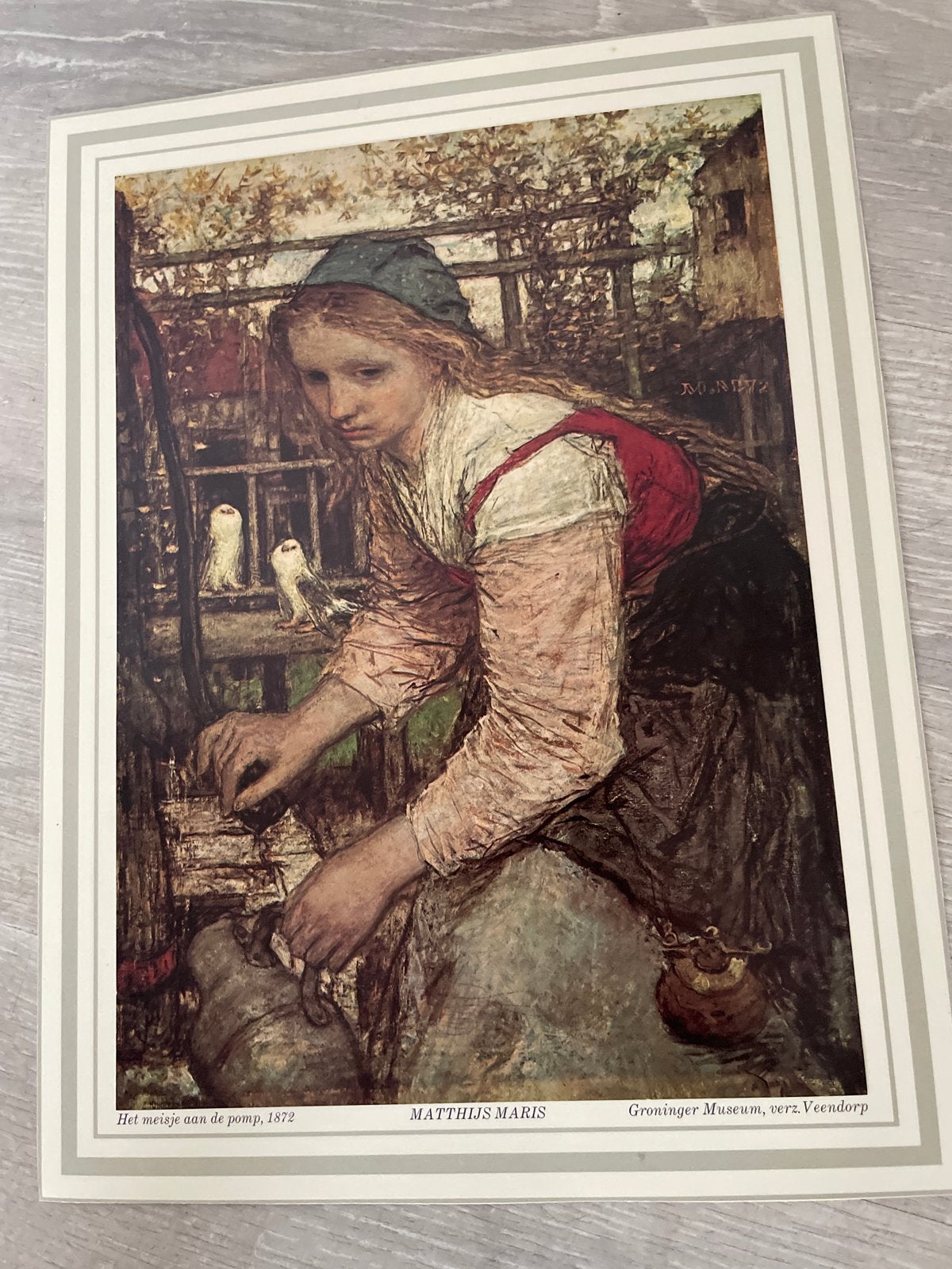 Matthijs Maris - Het meisje aan de pomp, 1872, Nederlandse school, Portret of Personen, Ophalen of Verzenden, Print