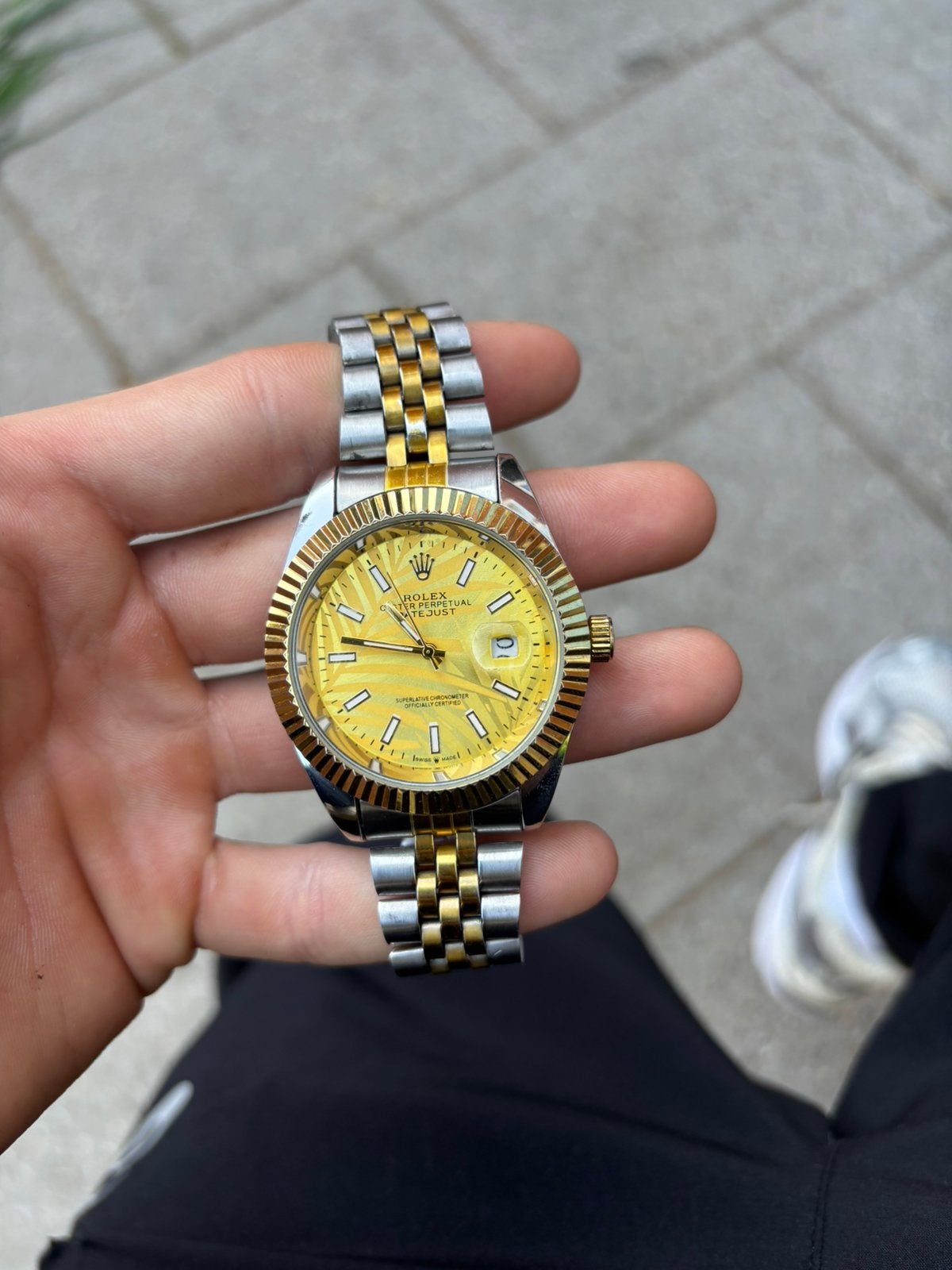 Gouden zilveren horloge 41mm verstelbaar., Ophalen of Verzenden, Zo goed als nieuw, Goud, Rolex