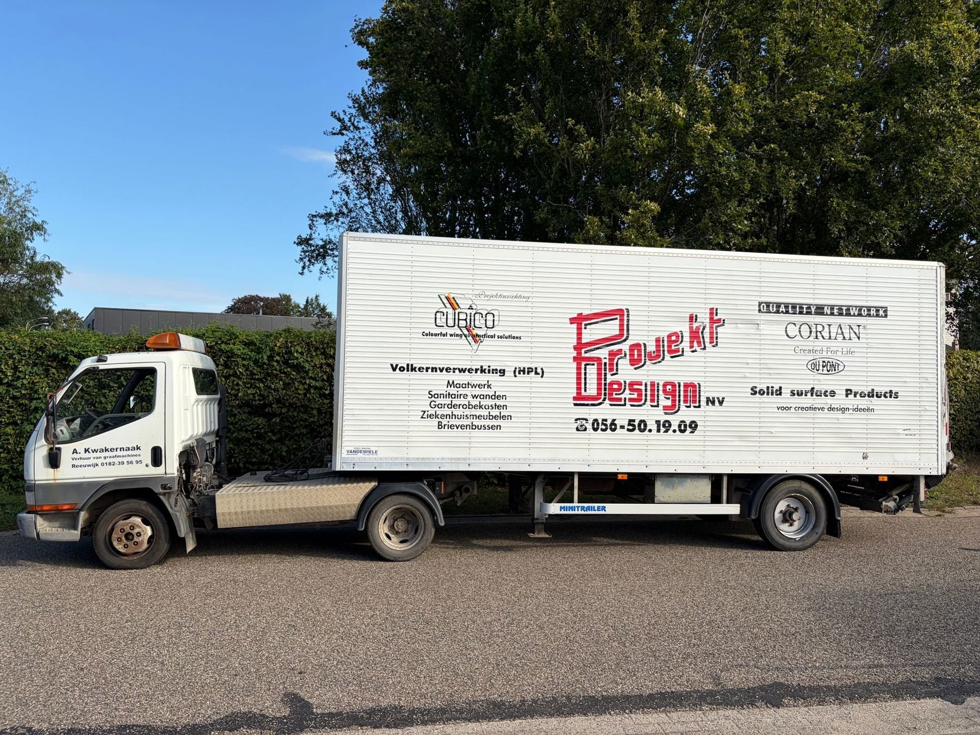 Mitsubishi Canter FB35 BE trekker + be oplegger laadklep sch, Gebruikt, 4 cilinders, Origineel Nederlands, Bedrijf