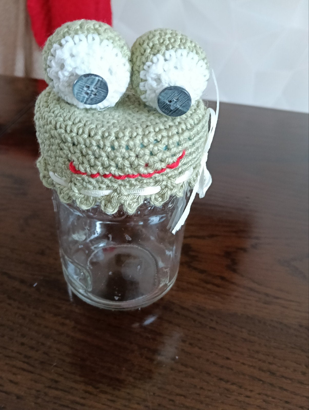 Leuk potje met gehaakt kikkerhoofd, Hobby en Vrije tijd, Breien en Haken, Ophalen, Nieuw, Haken, Overige typen