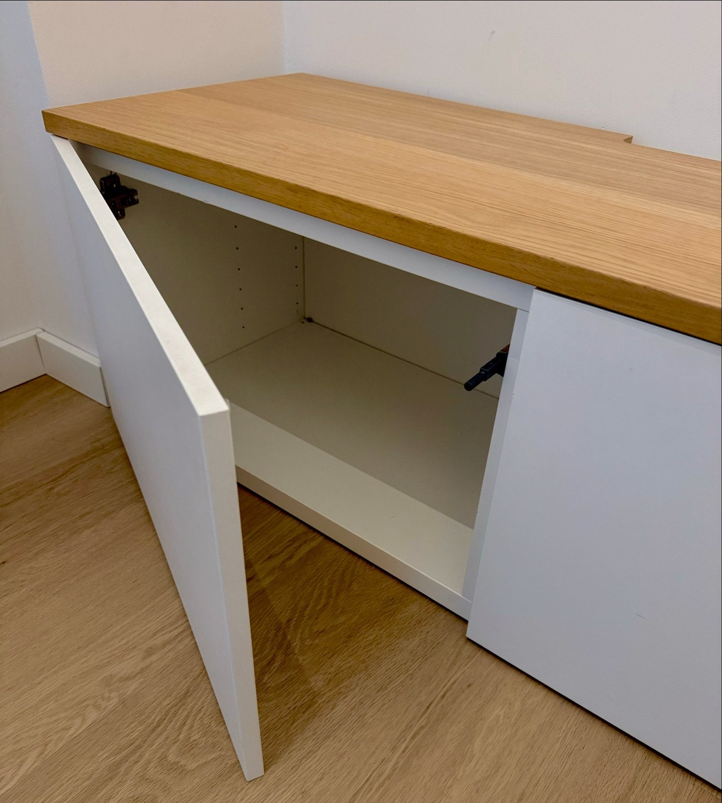 Ikea BESTA Dressoir kast 120 cm breed met houten blad, Ophalen, 100 tot 150 cm, Zo goed als nieuw, 25 tot 50 cm