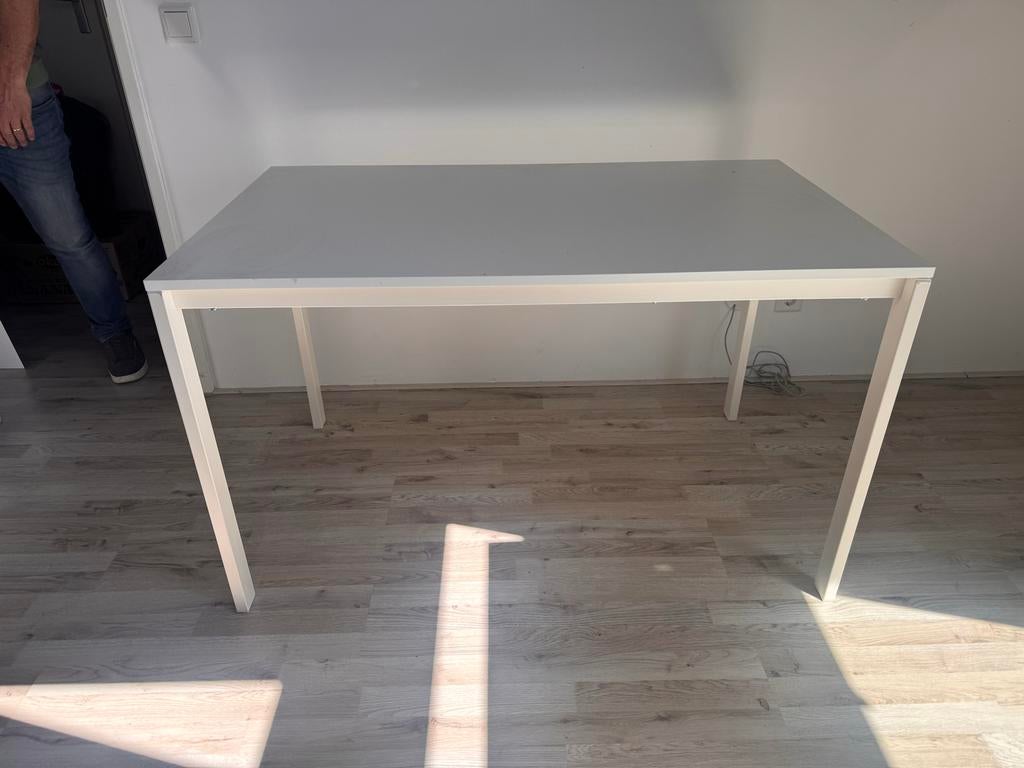 Witte eettafel 75x125x74 cm - IKEA Melltorp, Huis en Inrichting, Tafels | Eettafels, Ophalen, Kunststof, Gebruikt, 100 tot 150 cm