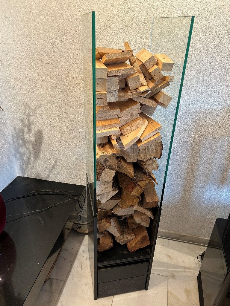 Architonic Open haard Houtbak metaal en glas 138x31, Ophalen, Zo goed als nieuw, Overige soorten
